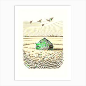 Beehive In A Field 1 Vintage Art Print