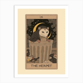 The Hermit - Possum Tarot Art Print