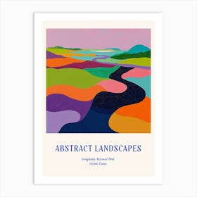 Colourful Abstract Everglades National Park Usa 1 Poster Blue Art Print