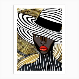 African Woman In A Hat Art Print