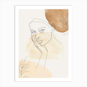 Portrait Of A Woman Monoline Asthetic Mnimalist Drawing 1 Art Print