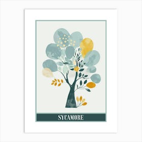 Sycamore Tree Flat Illustration 4 Poster Art Print