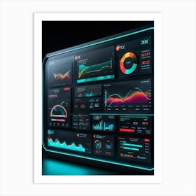 A Digitally Illustrated Dashboard Interface For Advanced Ai Business Management Dashboards Show Met Art Print