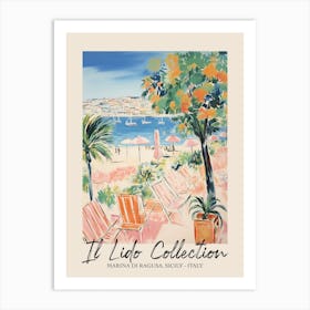 Marina Di Ragusa, Sicily   Italy Il Lido Collection Beach Club Poster 2 Art Print