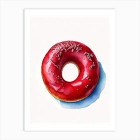 Red Velvet Donut Cute Neon 1 Art Print