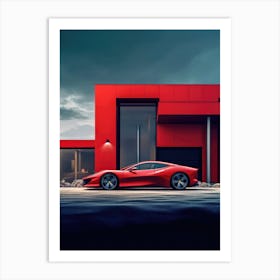 Red Ferrari Art Print