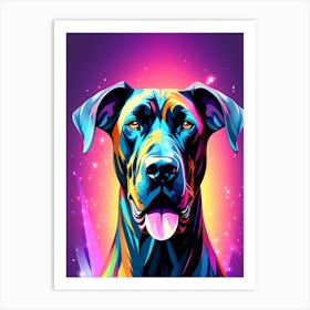 Doberman Pinscher, colorful dog illustration, dog portrait, animal illustration, digital art, pet art, dog artwork, dog drawing, dog painting, dog wallpaper, dog background, dog lover gift, dog décor, dog poster, dog print, pet, dog, vector art, dog art Art Print