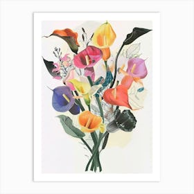 Calla Lily Collage Flower Bouquet Art Print