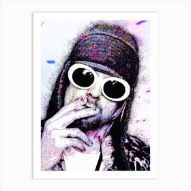 Kurt Cobain Scribble Art Print