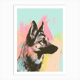 Colourful Swedish Vallhund Line Illustration 4 Art Print