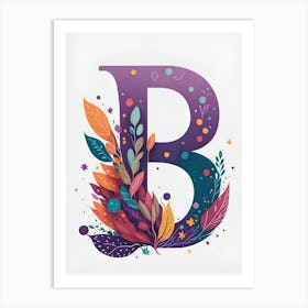 Colorful Letter B Illustration 40 Art Print
