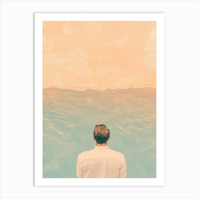 Man Looking At The Ocean 1 Art Print