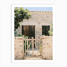 Ibiza House with brown door // Ibiza Travel Photography Art Print