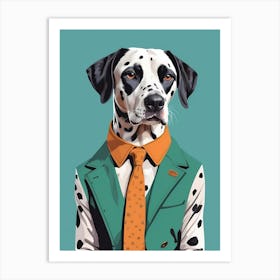 Dalmatian Dog Portrait In A Suit (18) Art Print