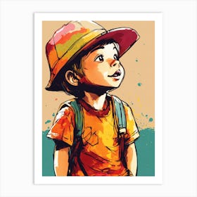 Boy In Hat Art Print