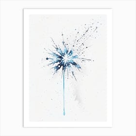Bullet, Snowflakes, Minimalist Watercolour 1 Art Print