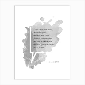 Bible Verse Jeremiah 29:11 Art Print