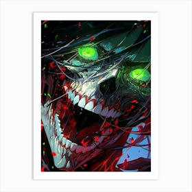 Skeleton With Green Eyes Art Print