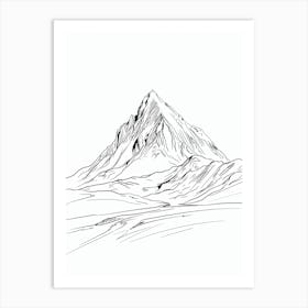 Mount Washington Usa Line Drawing 8 Art Print