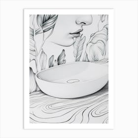 Drawing Of A Woman Art Print