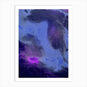 Blue Purple Planet Abstract Art Art Print