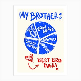 Best Brother Ever Gift for Brother Art Print