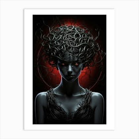 Woman With Twisted Hair Art Print