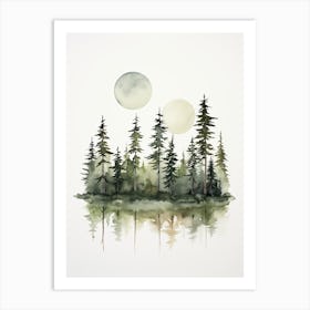 Watercolour Of Tongass National Forest   Alaska Usa 2 Art Print
