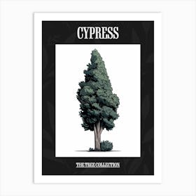 Cypress Tree Pixel Illustration 1 Poster Art Print