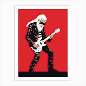 Santa Claus With Guitar 1 Art Print