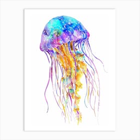 Jellyfish Colourful Watercolour 3 Art Print