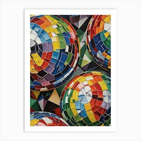 Rainbow Disco Balls Art Print