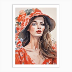 Lady Of Red Art Print