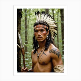 Indian Man In The Woods 7 Art Print