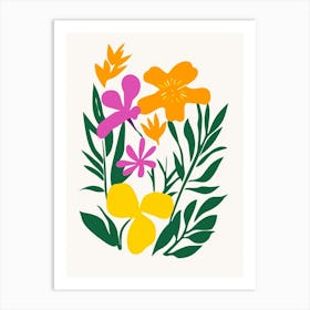 Flowers On A White Background 28 Art Print