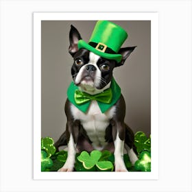 St Patrick'S Day Boston Terrier 6 Art Print