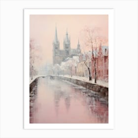 Dreamy Winter Painting Cologne Germany 4 Art Print