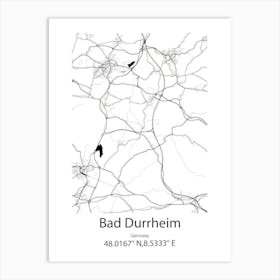 Bad Durrheim,Germany Minimalist Map Art Print