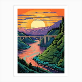 Columbia River Washington Retro Pop Art 15 Art Print
