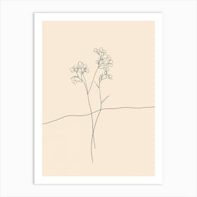 Line Drawing Of A Flower Art Print