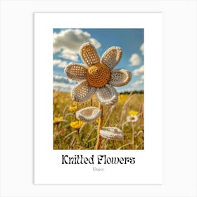 Knitted Flowers Daisy 1 Art Print