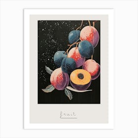 Art Deco Inspired Fruit On The Branch Poster Art Print