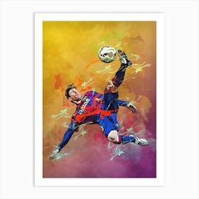 Lionel Messi Bicycle Kick 1 Art Print