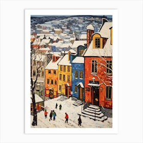 Winter Snow Quebec City   Canada Snow Illustration 3 Art Print