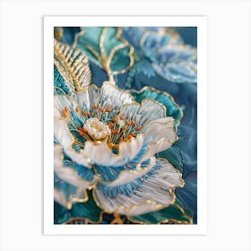 Embroidered Flower 8 Art Print