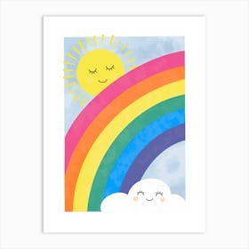 Rainbow And Sun Art Print