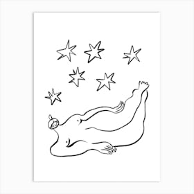Nude With Stars Art Print