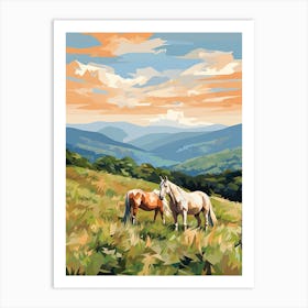 Horses Painting In Appalachian Mountains, Usa 2 Art Print