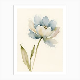 Blue Peony 1 Art Print