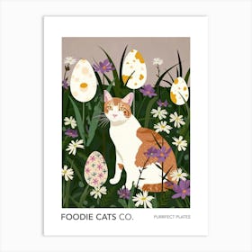 Foodie Cats Co Cat And Easter Eggs 3 Art Print